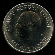 5-kroner coin 1963. Photo: www.skanfil.no.