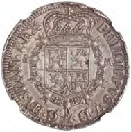 Spain. Philip V (1701-1746). AR 8 reales, Seville, 1701, assayer mark on right, mint mark on left. AU58. This is the only known specimen. (From HAS Huntington collection-1001.1.26223) (ANS 2013.7.1, purchase) 34mm