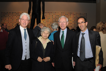 From left: James Snyder, director of the Israel Museum, Jerusalem; Prof. Alla Kushnir-Stein, recipient of the Meshorer Prize; Prof. Stanley Fischer, governor of the Bank of Israel; Dr. Haim Gitler, Curator of Numismatics, Israel Museum and president of the Israel Numismatic Society.