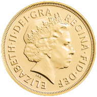 The obverse shows the portrait of Her Majesty The Queen, and the reverse shows the Benedetto Pistrucci 'St. George and the Dragon' design that was featured on the original 1918 Bombay Sovereign.
