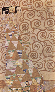 Draft of the panels in the Palais Stoclet in Brussels, detail: The Expectation, 1905-1909. Source: Wikipedia.