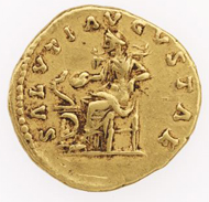 Rome. Faustina II under M. Aurelius (161-176 AD). Aureus. © Swiss National Museum Inv. ZB-R2164.