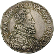 Italy / Duchy Savoy. Carlo Emanuele I (1580-1630). Ducatone, 1588. © Swiss National Museum Inv. ZB-SCH350.