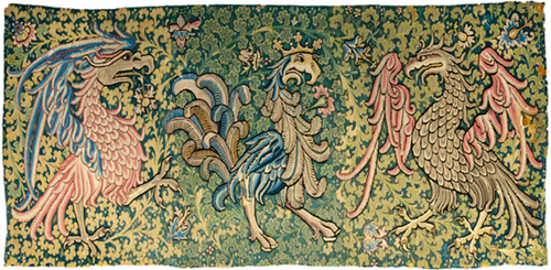 Magnificent birds of paradise. Gobelin, 1450-1500, probably Upper Rhenish. Wool. © Swiss National Museum.
