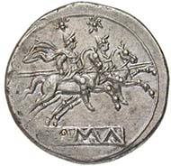 Roman Republic, denarius, silver (4.5 g), 211 BC