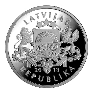 Latvia / 20 lats / .925 silver / 21.75mm / 11g / Design: Gunars Lusis (graphic design), Janis Strupulis (plaster model) / Mintage: 10,000.