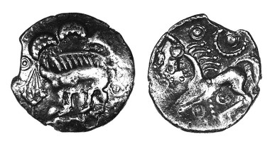 Danebury Spear silver unit, c.50-30 BC, ABC 869. Only three others known.