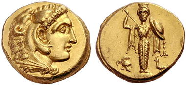 Pergamum. Heracles, son of Alexander the Great, + 309(?). Gold stater, prior to 309. Lanz 149 (2010), 172.