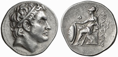 Philetaerus for Seleucus. Tetradrachm, ca. 269/8-263. Lanz 125 (2005), 342.
