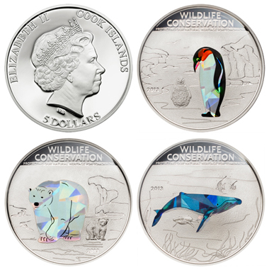 Cook Islands / 5 dollars / Silver 925 / 20 g / 38.61 mm / Mintage: 2,500 (each coin).