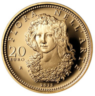 Italy / 20 euros / .900 gold / 6.451g / 21mm. Mintage: 1,500.