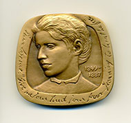Emma Lazarus medal, courtesy of the Jewish-American Hall of Fame.