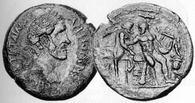Antoninus Pius, 138-161. Tetradrachmon, 142/3. Rev. Heracles beating his teacher, the centaur Pholos, to death with his lyre. CNG 13 (1990), 215.