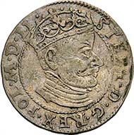 No. 8008: Stephen Báthory. Lithuanian groschen, 1580, Vilnius. Kopicki 3354 (R7). Hutten-Czapski 655var. Nice toning. Almost very fine.
180 / 9.200 Euros