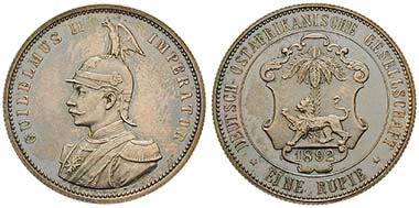 Money Of The German Colonies Archive Coinsweekly German East Africa 1 Ru 1892 Ar J 713 Ritter