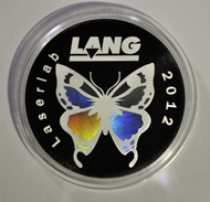 One of Lang's new developments: the rainbow-effect on coins. Photo: Lang GmbH & Co. KG.