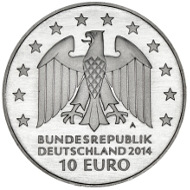 10 EUR commemorative coin in honor of Johann Gottfried Schadow. Photographer Norbert Meise/Stephan Tiede Berlin © Staatliche Münze Berlin.