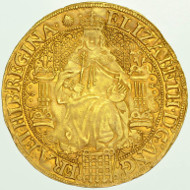 ELIZABETH I SOVEREIGN, SIXTH ISSUE, mm. ESCALLOP, 1584-6.