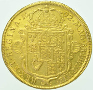 WILLIAM AND MARY FIVE GUINEAS, 1692, ELEPHANT AND CASTLE BELOW BUST.