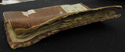 The remains of a Cologne Münzwardein book from the 15th century.