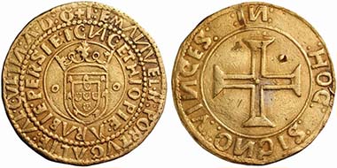 Emmanuel I (1495-1521). Português of 10 Cruzados n. d., Lisbon. From auction UBS 50 (2001), no. 28.