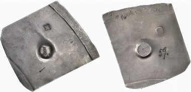 Jülich. Uniface hexagonal klippe of 10 thaler 1610, produced during the siege of the Jülich fortress. From auction sale Künker 122 (2007), 4323.