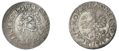 Margraviate of Moravia. Moravian estates. Kipper-12 kreuzer, 1620, Olmütz. HALACKA 597. From auction sale Busso Peus Nachf. 394 (2007), 3871.