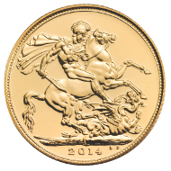 Indian Gold Sovereign 2014.