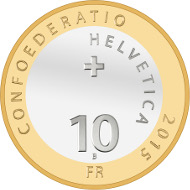 Switzerland / 2015 / 10 Franken / Cupronickel and Aluminium Bronze/ 15 g / Diameter: 33 mm / Design: Réhane Favereau, Chambésy / Mintage: 40,000.