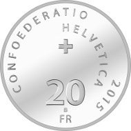 Schweiz / 2015 / 20 Franken / Silver 0,835 / 20 g / Diameter: 33 mm / Design: José Requena, Martigny / Mintage: 5,000.