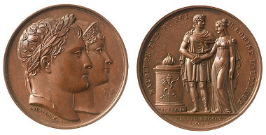 Bronze medal: Wedding of Napoleon with Marie Louise von Österreich, 1810. © Liechtenstein National Museum.