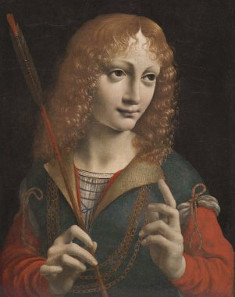 Giovanni Ambrogio de Predis, Allegedly, portrait of Giovanni Galeazzo Maria Sforza as Saint Sebastian. Source: Wikicommons.