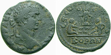 Two workers collect 'Spätzle' from a noodle machine in the form of Artemis Chondriates with her well known strings of dumplings. Ceres, Auction 14 (2015), Lot No. 117.