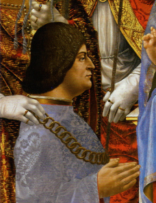 Francesco Napoletano, portrait of Ludovico Sforza, around 1494 (detail from the Sforza altar). Source: Wikicommons.