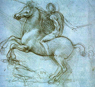Da Vinci's sketch for the Sforza monument, ca. 1488-1489. Source: Wikicommons.