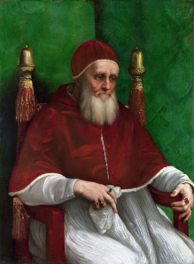 Raphael, portrait of Pope Julius II, 1511-1512. Source: Wikicommons.