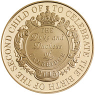 United Kingdom / 2015 / £5 / 22 Carat Gold / 38.61mm / 39.94g / Reverse Designer: John Bergdahl / Obverse Designer: Jody Clark / Mintage: 500.