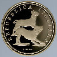 Italy / 2015 / 50 euro / Gold .900 / 16,129 g / 28 mm / Proof / Designer: Annalisa Masini / Mintage: 900.