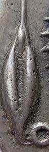 Fig. 10: Enlargement of the reverse of fig. 8 (grain behind lion head).