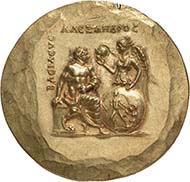 Caracalla, Gold medallion from Abukir, 1st half of the 3rd cent. A. D. Gold, 65.12 g, 48 mm, 1 h. Berlin Coin Cabinet, from the Abukir find, Berlin Coin Cabinet object no. 18200021.