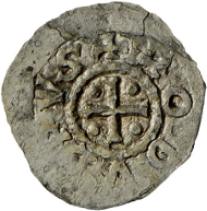 The oldest Vereonese coin with a firmly established date: Struck under Rudolph of Upper Burgundy (923-926), this denarius states Verona as its place of minting. Rizzolli-Pigozzo fig. 2.
