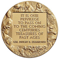 Bronze three-inch duplicate of the Congressional Gold Medal issued by the U.S. Mint. Design: Joel Iskowitz / Phebe Hemphill (obverse) and Donna Weaver Joseph Menna (reverse).