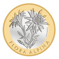 Switzerland / 10 Francs / Aluminium Bronze (outer ring) and Cupro-Nickel (core) / 15g / 33mm / Design: Jenny Leibundgut / Mintage: 30,000 (Uncirculated) and 6.000 (Proof).)
