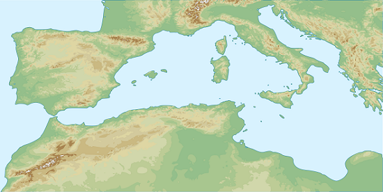 Sicily benefited from its central location in the Western part of the Mediterranean Sea as a springboard between Africa and Europe. Source: Pethrus / http://creativecommons.org/licenses/by-sa/3.0
