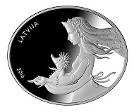 Latvia / 5 euro / .925 silver / 28.28g / 42x35mm / Design: Gundega Muzikante, Ligita Franckevica / Mintage: 10,000.
