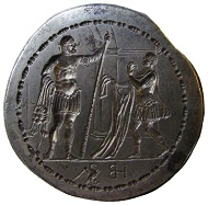 Dies for the medal on Hercules from the workshop of Giovanni da Cavino (1500-1570), Bibliothèque nationale de France, Cabinet de Médailles, SC. PAD. 24 & 45.