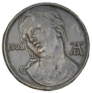 Plaquette with the head of Lucretia, after a drawing of Albrecht Dürer (1471-1528), after 1508, HMB inv. 1905.591.