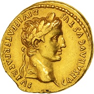501856: Augustus, Aureus, Lyons, AU(50-53), Gold, RIC:206. 22,000 EUR.
