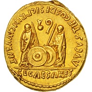 501856: Augustus, Aureus, Lyons, AU(50-53), Gold, RIC:206. 22,000 EUR.