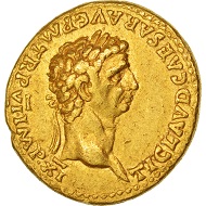 501855: Claudius, Aureus, Rome, AU(50-53), Gold, RIC:40. General circulation marks, otherwise good very fine. 15,000 EUR.